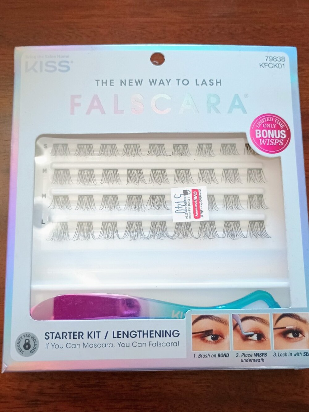 Kiss Lashes Falscara Kit Lengthening Wisps With Bonus Wisps **SEE NOTE**